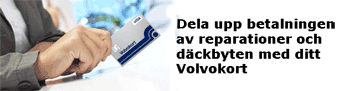 Dela upp betalningen av reparationer och däckbyten med ditt Volvokort